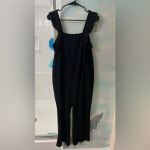 SheIn Black Ruffle Jumpsuit